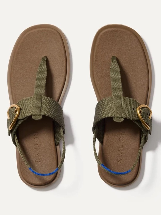 Rothy's Shoes - Women's Olive Green Strap Sandal with Gold Buckle size 8 Rothy’s New in Box!